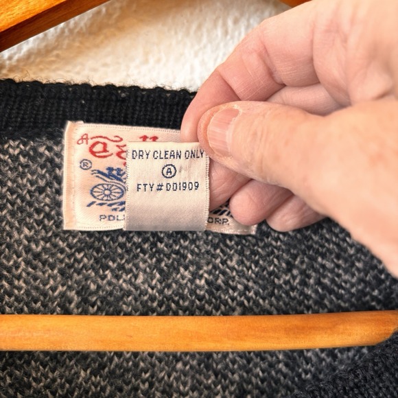 Vintage Tally Ho Wool Nordic Cardigan Sweater Womens Size L Floral Birds Eye - Picture 5 of 8